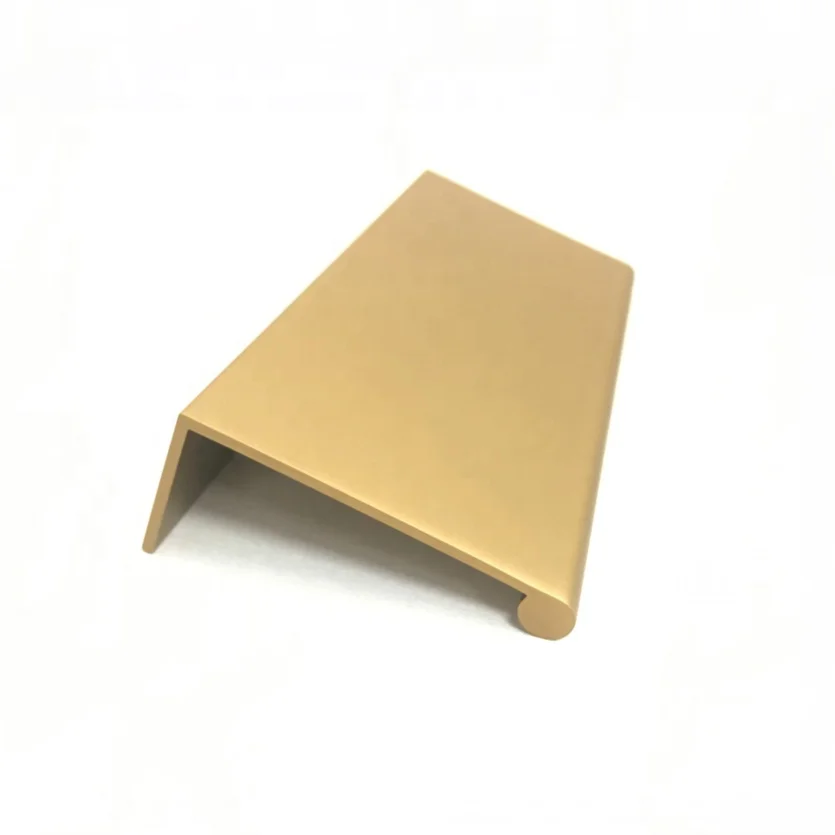Anodized Matt Gold Furniture Cabinet and Kitchen Aluminum Profile Edge Finger Pull Handles