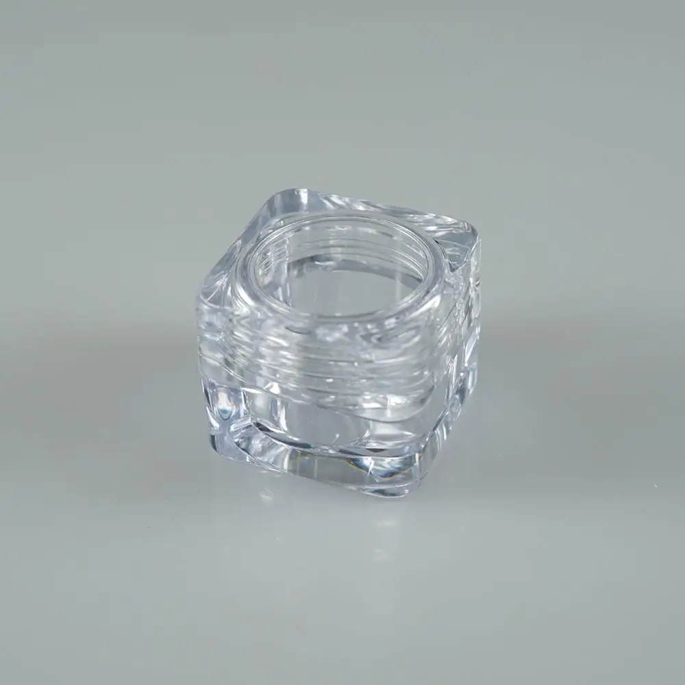 clear square 5g empty loose powder uv gel jar glitter powder container for nail art