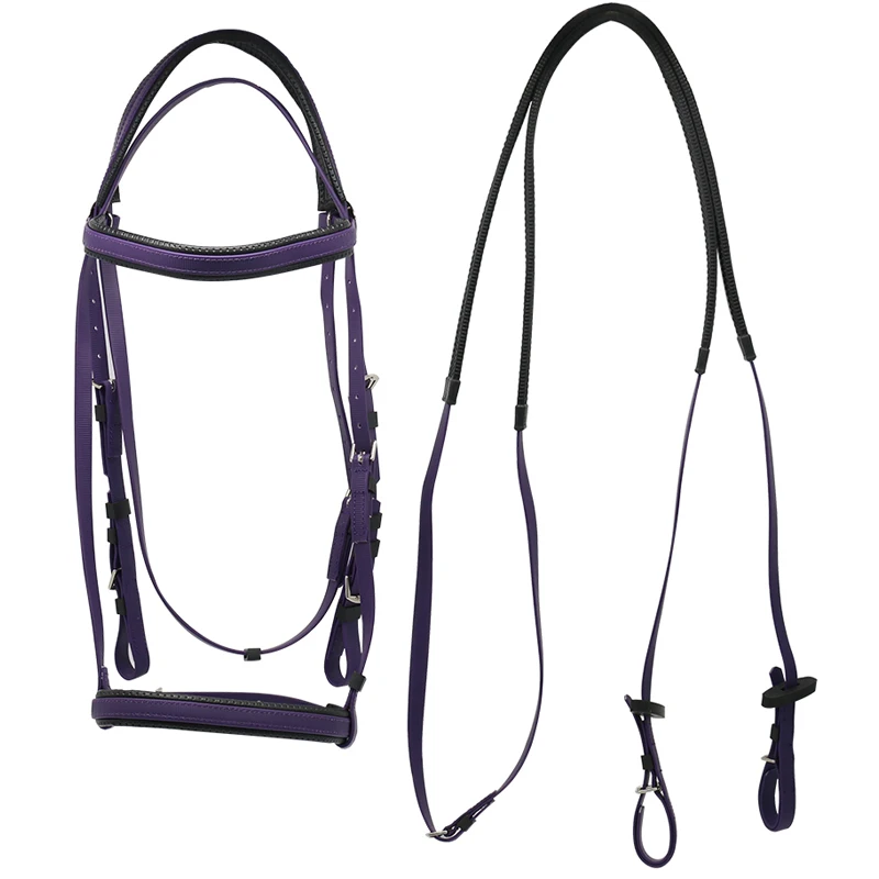 Durable English Western Riding Tack Bridle with Single Noseband Styled after Western Saddle Made of Reliable Nylon Material