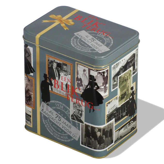 China Manufacturer Plug Lid Aluminum Rectangular Cookie Jar