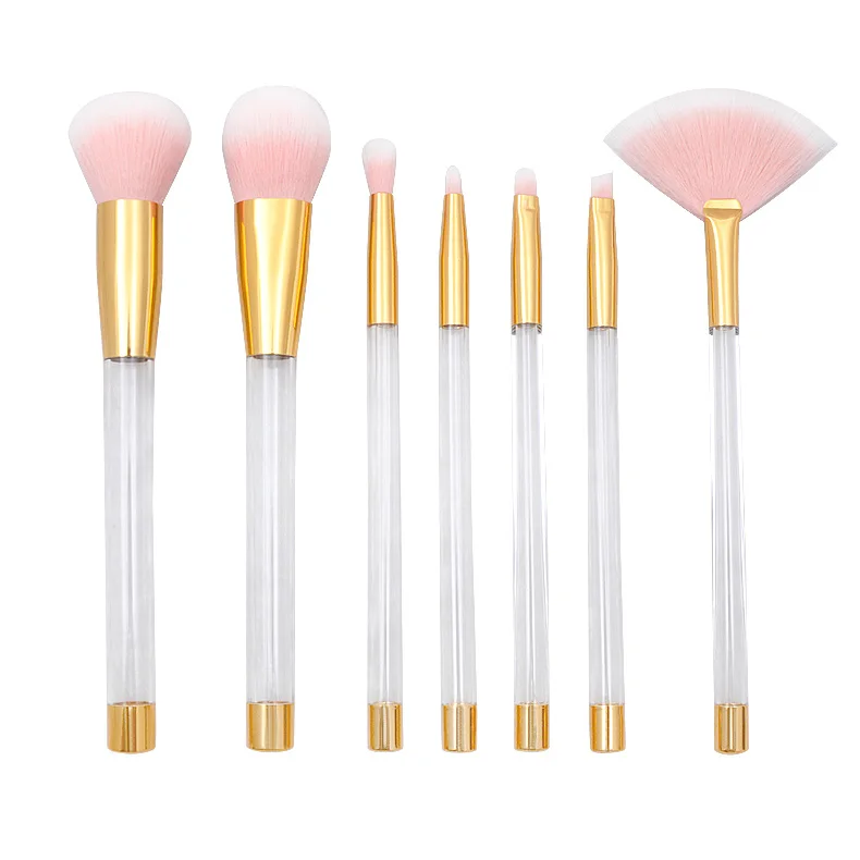 7pcs DIY empty glitter floating Makeup brush kit beauty tool sets assembly brush