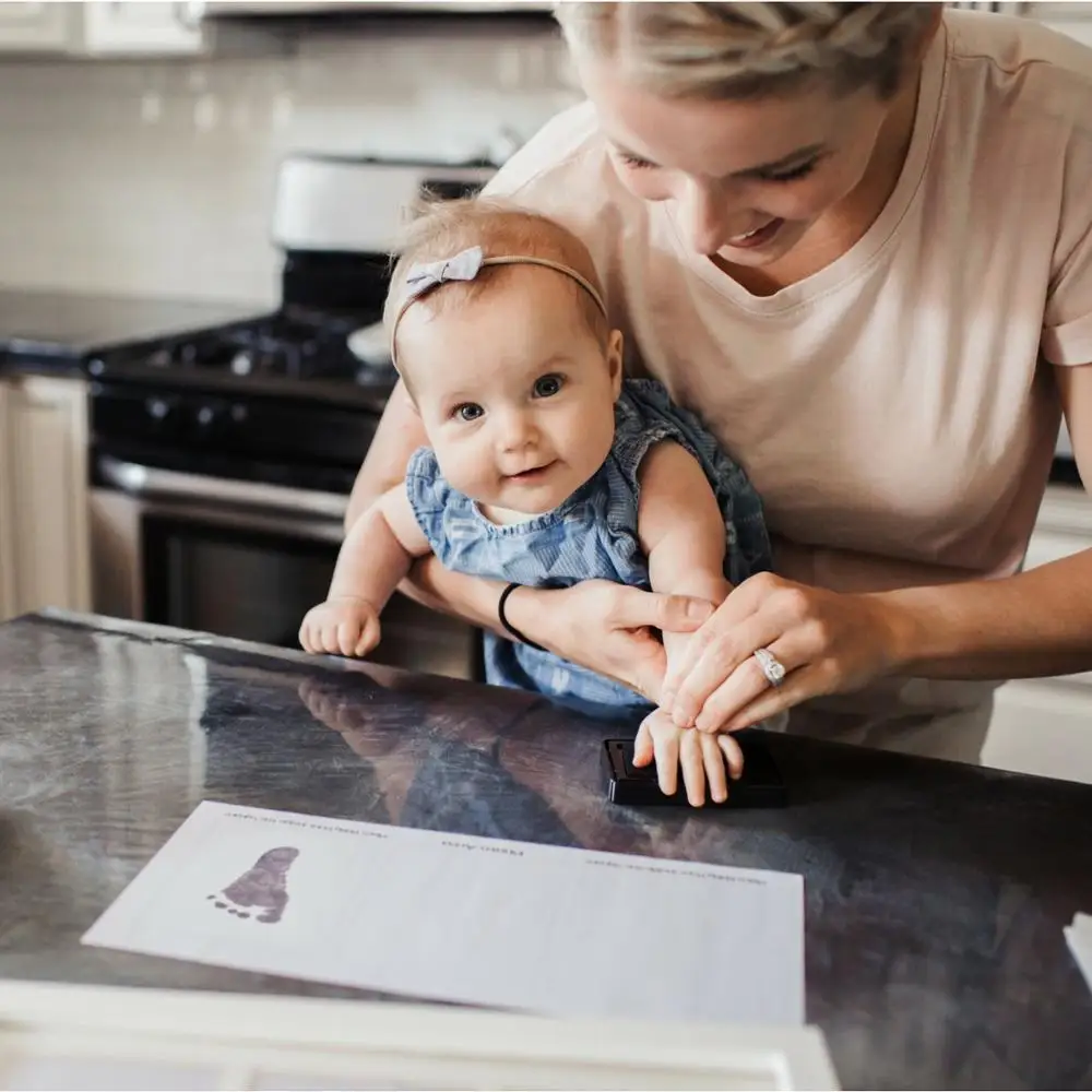 
Newborn Baby Handprint Footprint Photo Frame Kit For Gifts Wooden Home Decor 