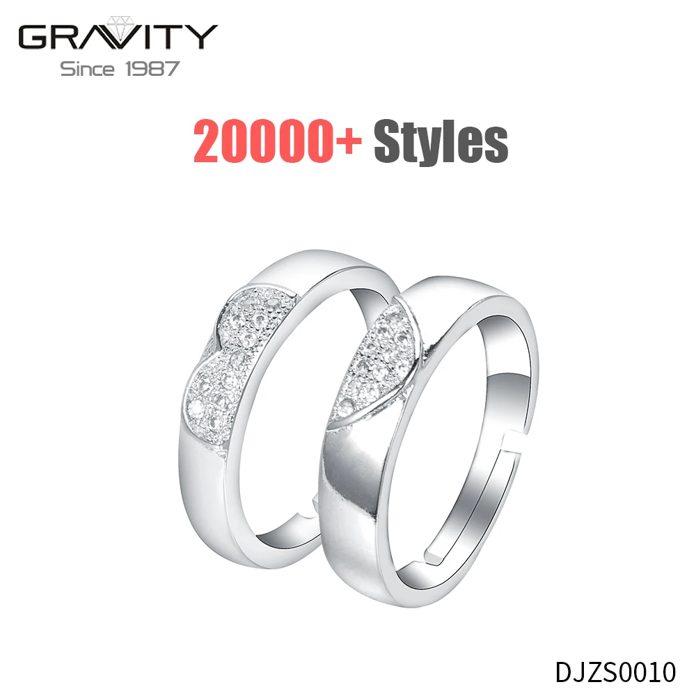 Индивидуальные 18 К белого золота гальваническим 925 серебро пару сердце с бриллиантами американские Свадебные украшения кольца
