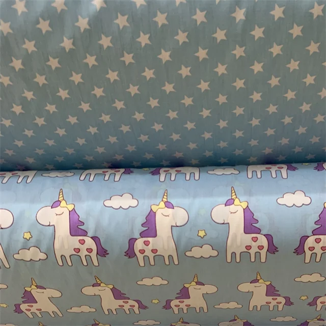 160cm width 133*72 baby bed cloth Unicorn horse printed