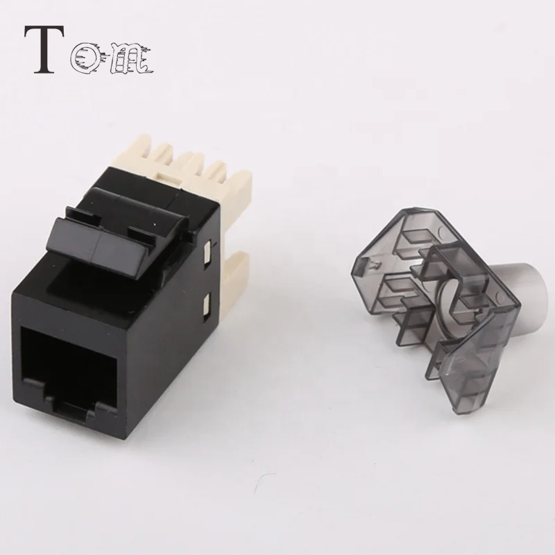 TOM-KJ-5-6  RJ45 CAT6 Keystone Jack 180 degree UTP Connection with dust cover