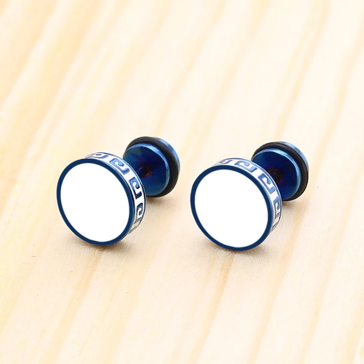 Punk Anti allergy Piercing Ear Stud Male Fashion Jewelry Best Gifts Unisex Barbell Surgical Steel Men Earrings