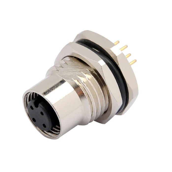 Hot sell m12 connector female 5 pin circular socket a coding 4