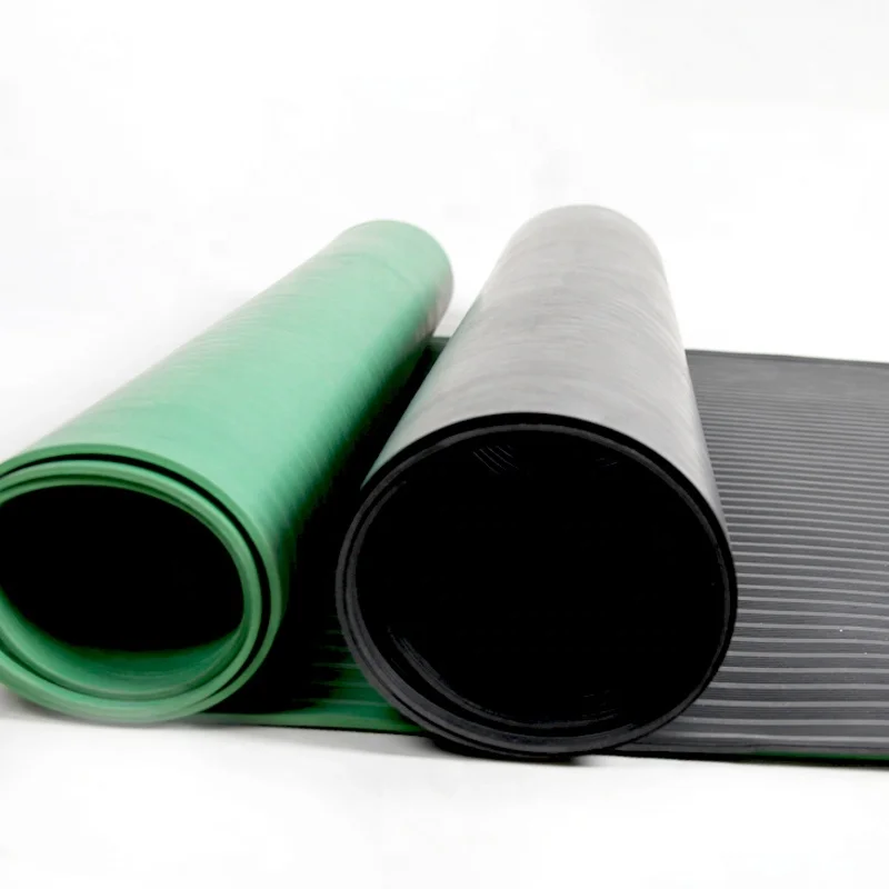 Indoor Outdoor Industrial Fine Ribbed Anti Slip Anti Fatigue Floor Rubber Mat