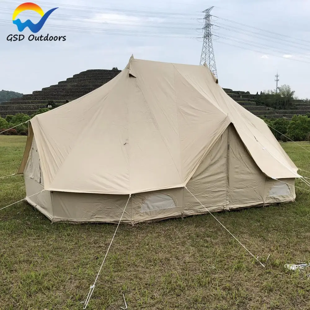 GSD Outdoors Glamping Yurt Luxury Tent Hotel Safari Tent Luxury Canvas Glamping Anti-Fire Canvas Bell safari Luxury Tent