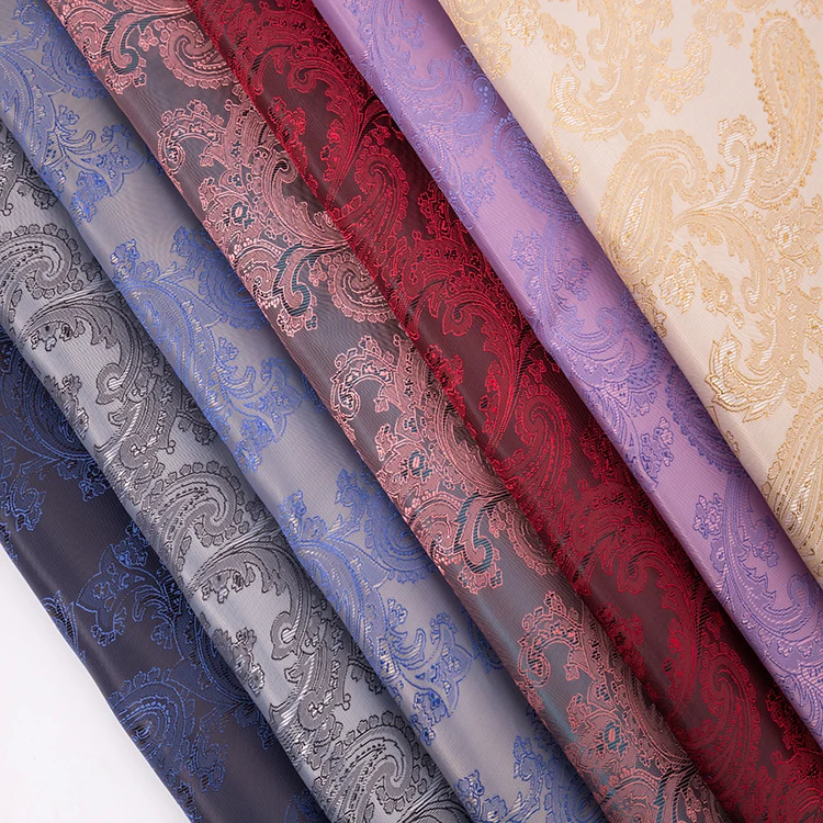 China supplier factory price wholesale polyester viscose jacquard lining fabric textile customer  logo woven suit lining