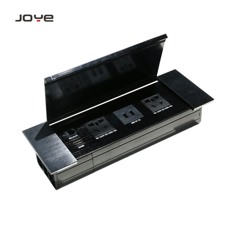 Office smart socket USB on surface desktop film slide plug socket