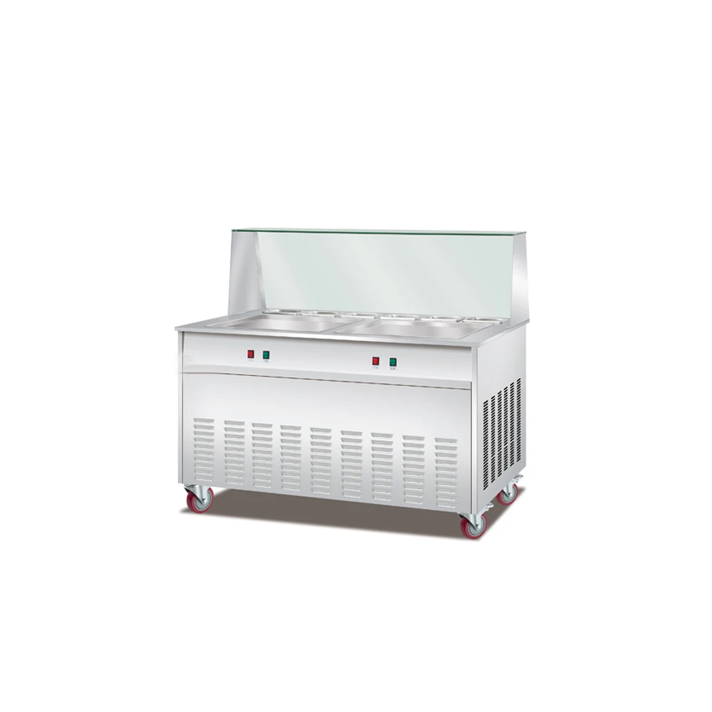 Most Popular Single Thai Fried Ice Cream Roll Machine R22/R404a Refrigerant Cold Plate Ice Cream Roll Machine