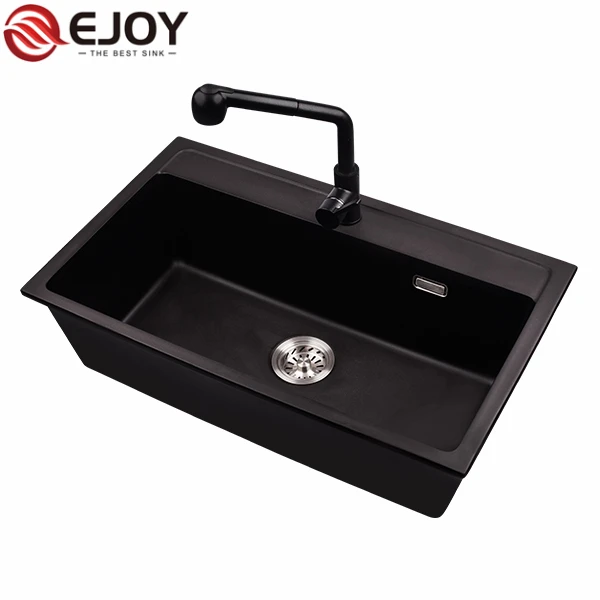 EJOY High Quality D8148  water tank Customized single bowl  granite kitchen sink