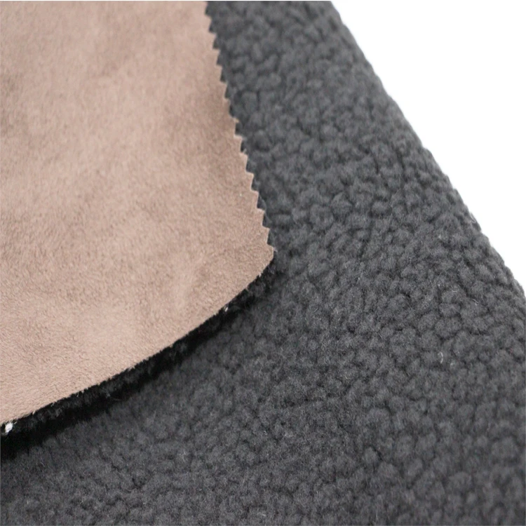 Hot Sell Polyester Thick Suede Bonded Sherpa Fabric for Jacket