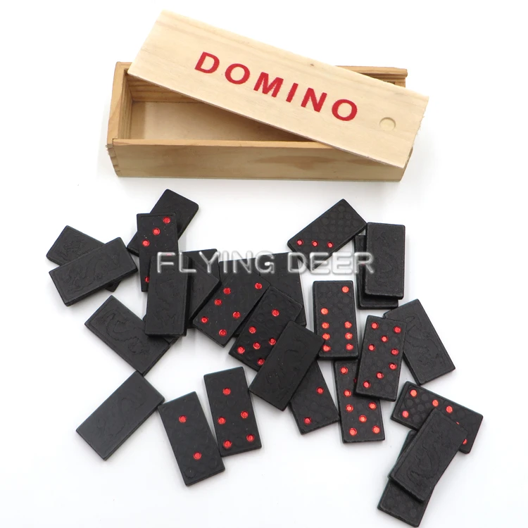 
cheap domino game children classic domino chips with color dots 
