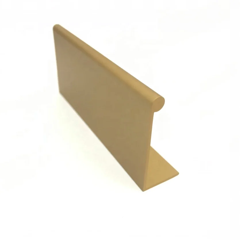 Anodized Matt Gold Furniture Cabinet and Kitchen Aluminum Profile Edge Finger Pull Handles