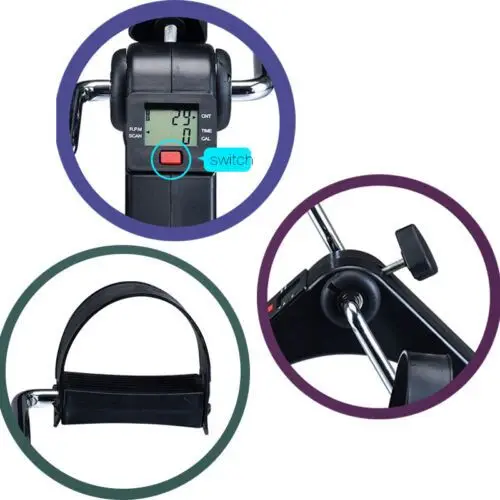 Under Desk Cycling Bike with LCD Display Sitting Pedal Exerciser Mini Stationary Bike For Legs and Arms Cycling Walking Exercise