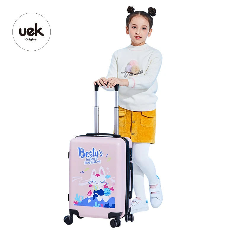 Uek, оптовая продажа, 18 дюймов, милый детский чемодан на колесиках с красочным мультяшным рисунком