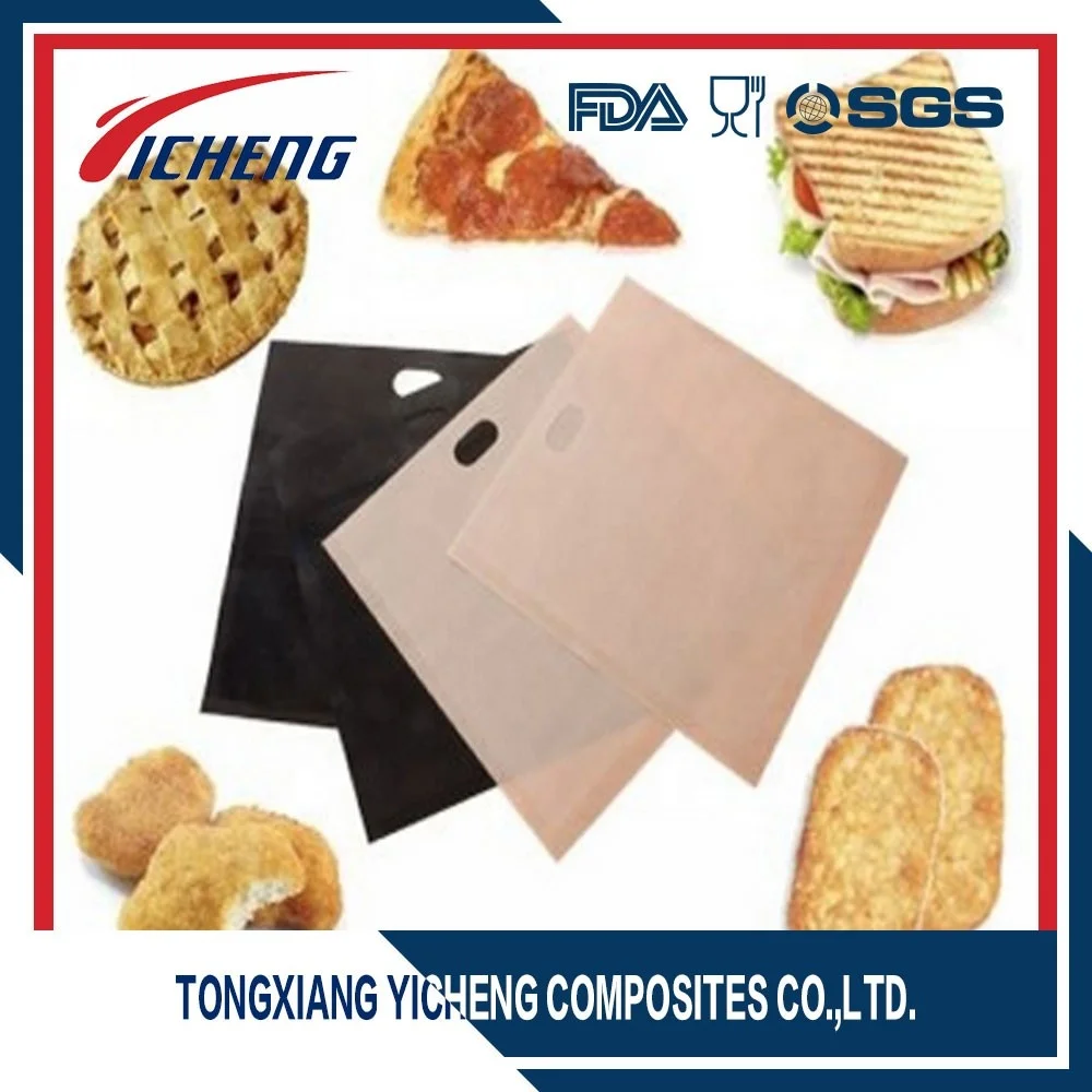 
non-stick PTFE coated glassfiber reusable toaster bags/sandwich cooking bags 