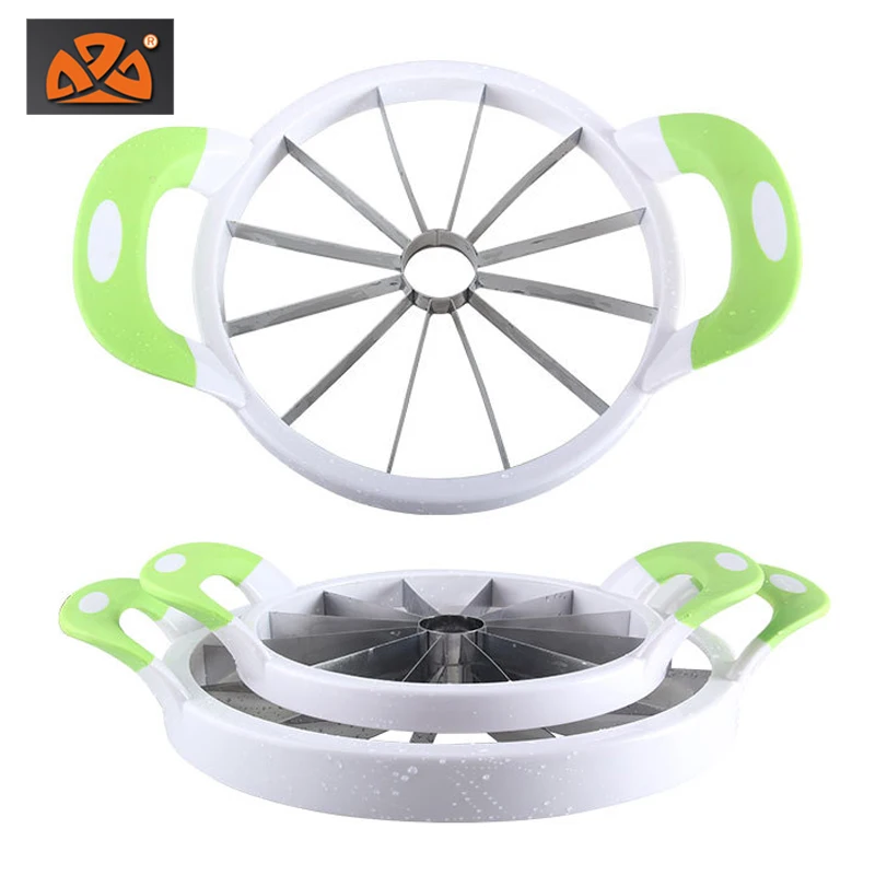 Extra Large Watermelon Slicer Home Stainless Steel Fruit Cutter Peeler Corer Server for Cantaloup