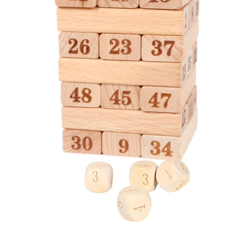 Funny digital layer upon stack casual early education wooden toy baby children building blocks
