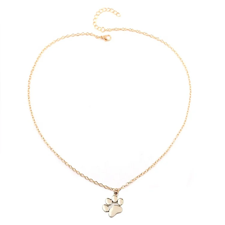 Fashion Personalized Dog necklaces Lovers Gifts Gold Plated Pendant Necklace Cat Dog pets Paw Charm dog paw necklace
