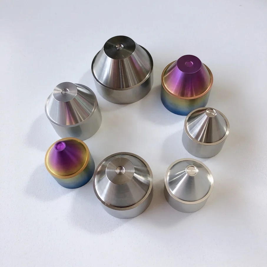 Высококачественный титановый TC4 TiGr5 cnc обрабатывающий цилиндрический адаптер, безбортная конусная вставка в чашку