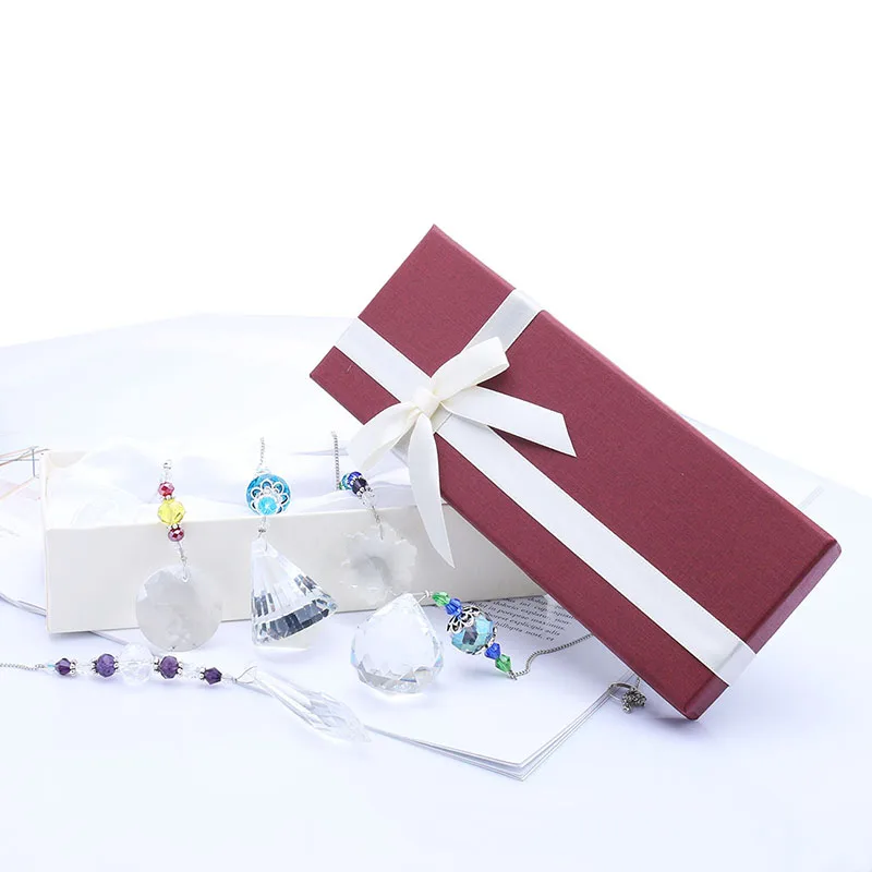 H&D Chandelier Suncatchers Prisms Glass Rainbow Maker Chakra Hanging Suncatcher Window Sun Catcher Gift,Pack of 5