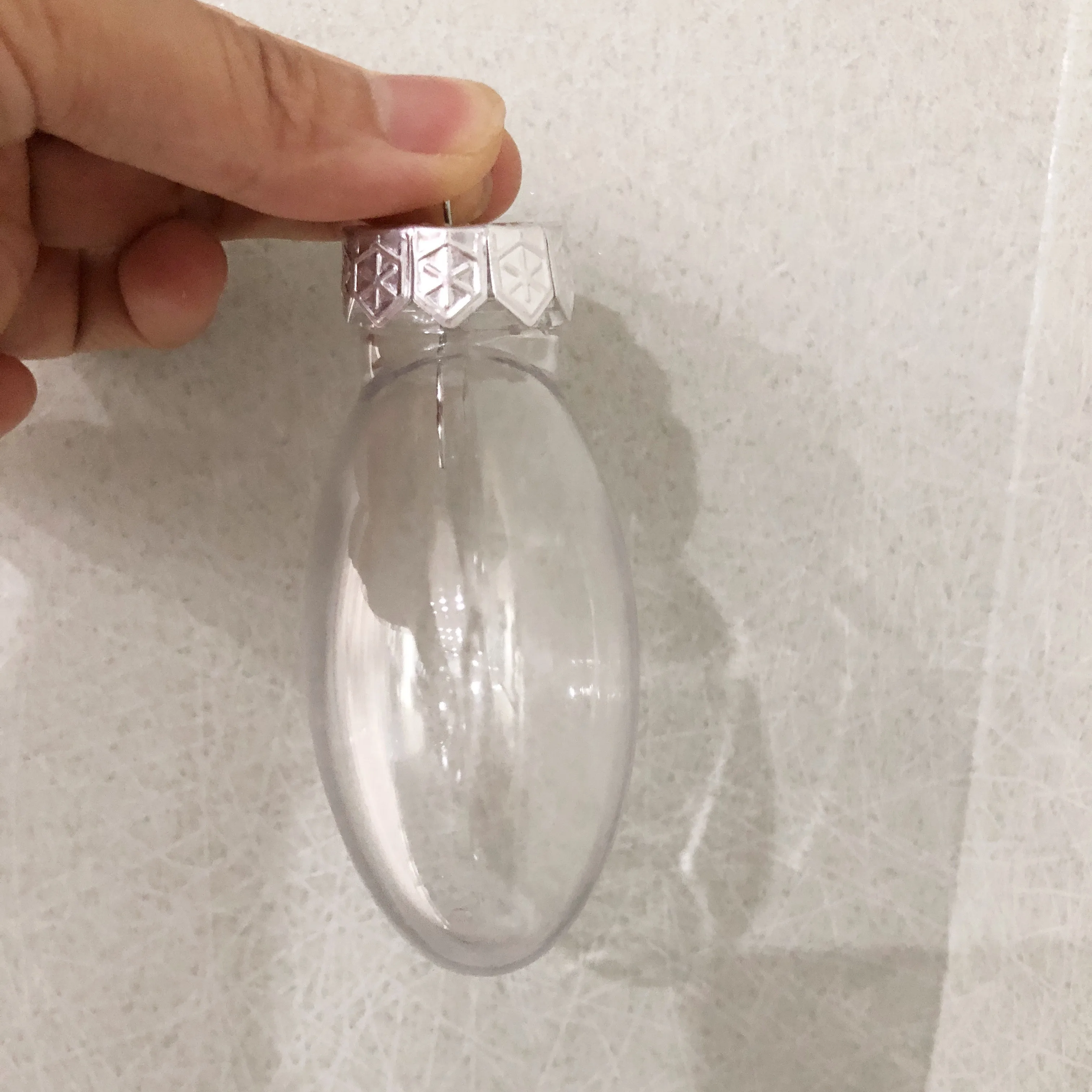 80mm  Clear Plastic Ball Flat Ball Shatterproof Clear Plastic Ornament