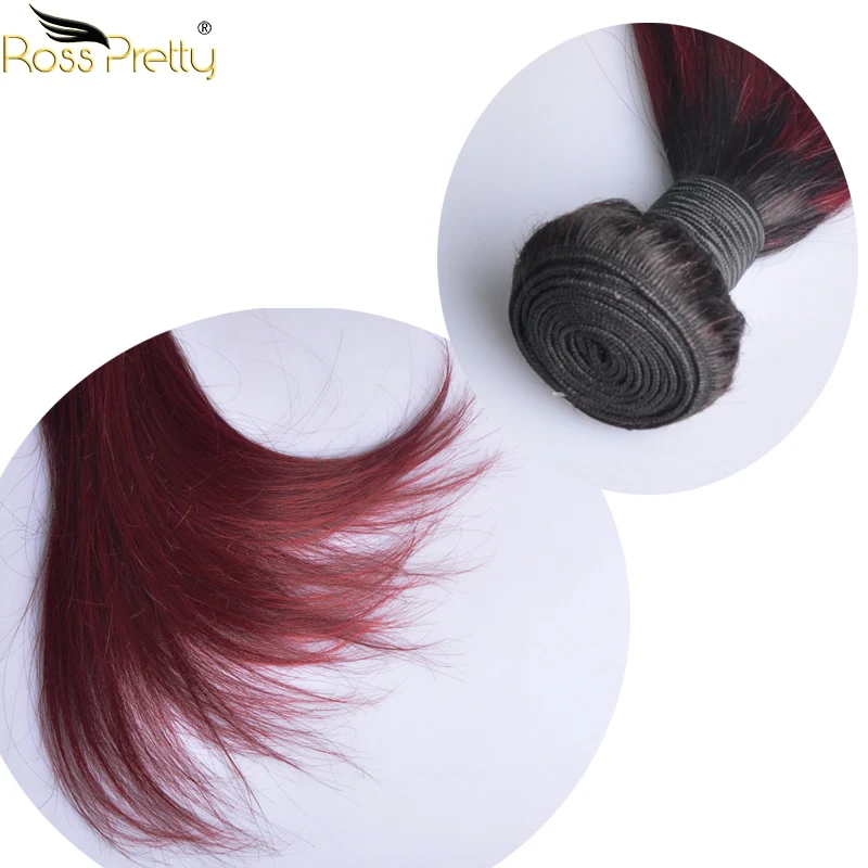 
Ross Pretty High Quality Brazilian Straight Human Hair Weft 1B 99J 12inch to 24inch Hair Bundle 