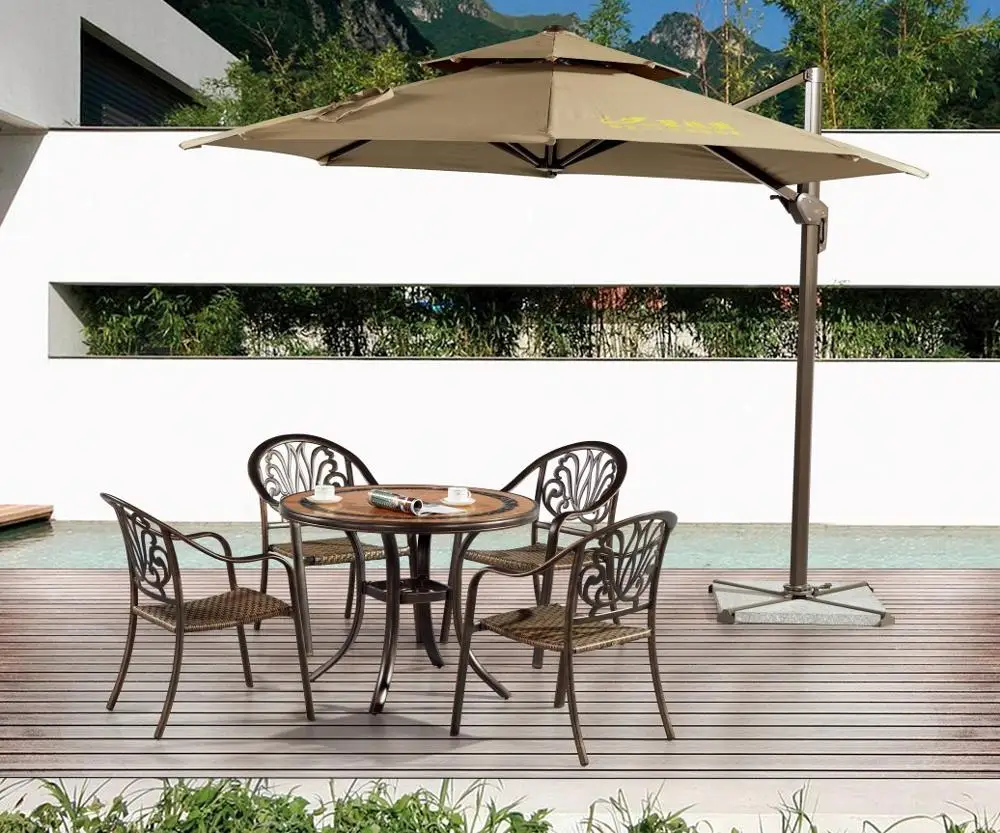 Promotion Cast Aluminum Dining Set Outdoor Rattan chair