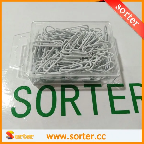 
high quality white colour paperclip decorative paper clips 28 mm length pvc paper clip 
