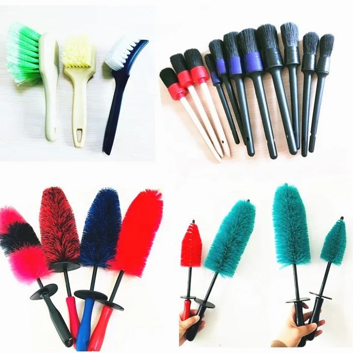 high quality car wheel rims clean brush with new design x pp bristles for auto vehicle detailing washing tool