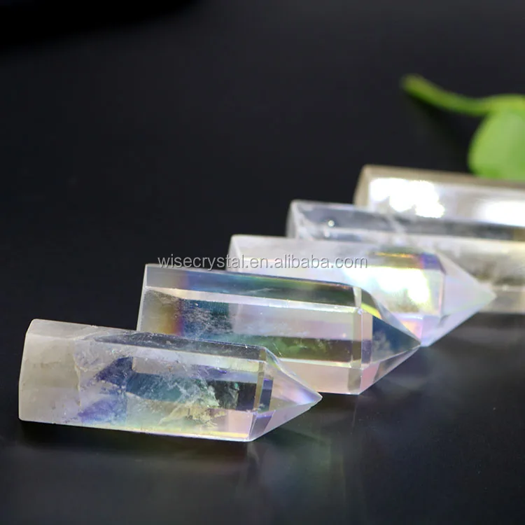 Bismuth Titanium angel aura quartz crystal point healing Colour Plating crystal