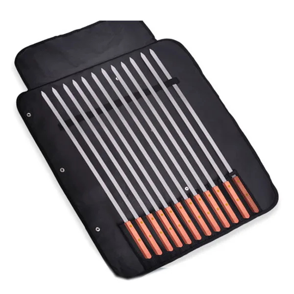 12PCS 58cm stainless steel kebab skewers with nylon bag