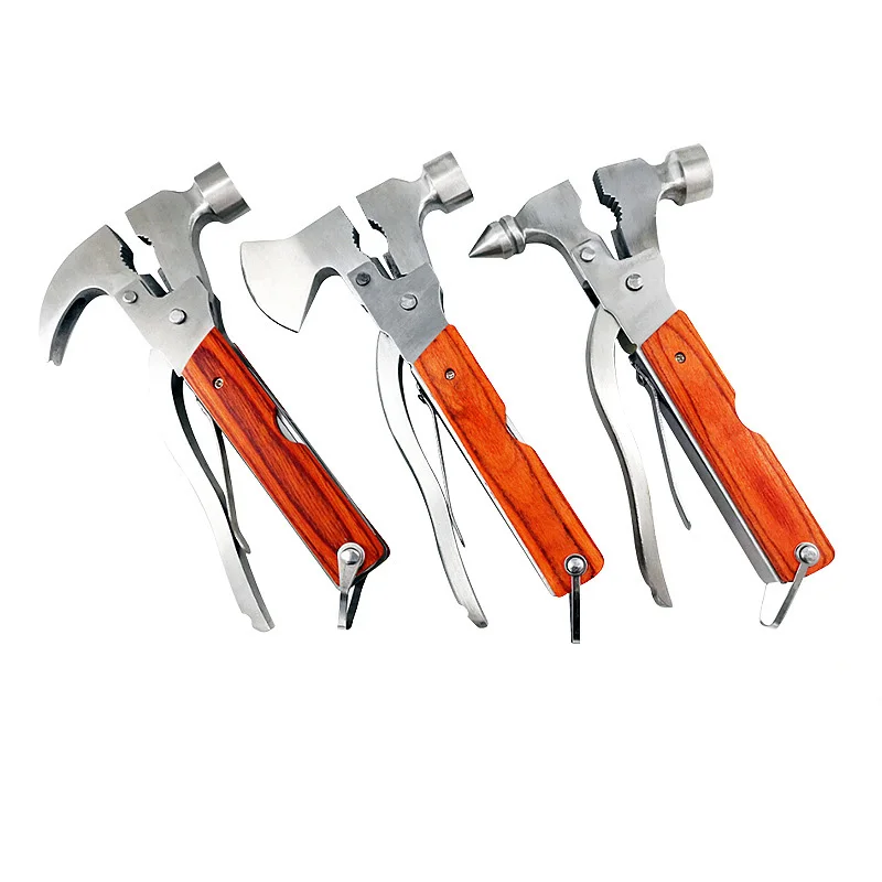 Stainless Steel 16-in-1 Portable Multi-Functional Hatchet Tool for Camping, Hiking, Hunting, Household, Emergency ,3 models