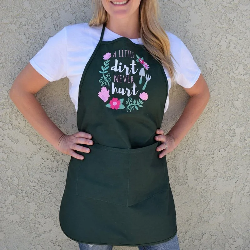 Пользовательские вышивка для взрослых вощеный холст хлопок Садоводство фартук с карманами