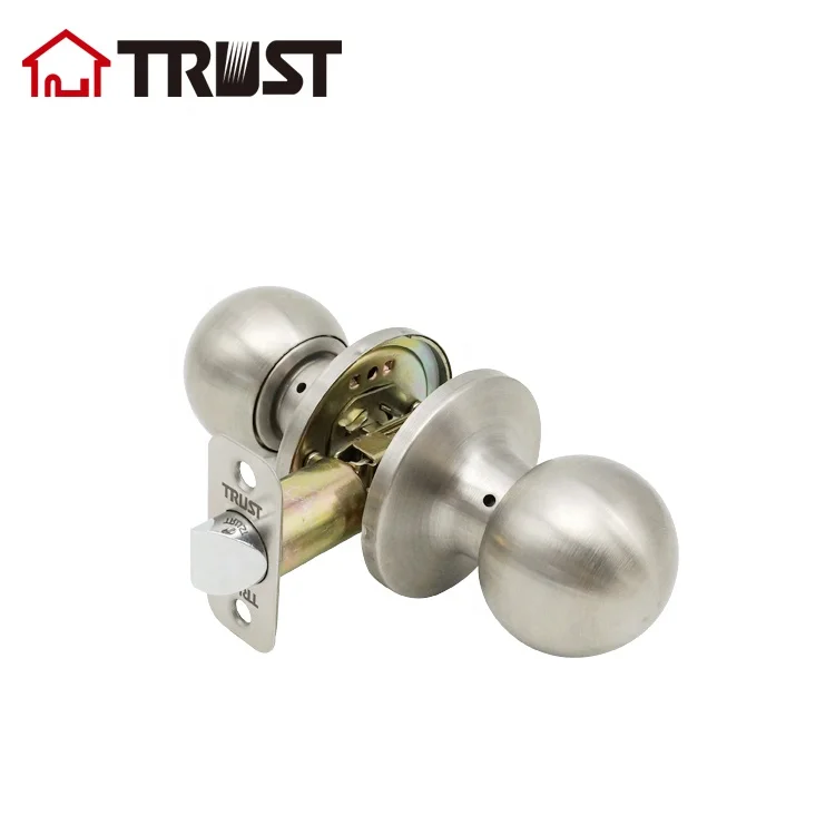 TRUST 6873-SS American style Tubular Knob Door Lock ANSI Grade 3  Keyed Entry Round Knob Lock
