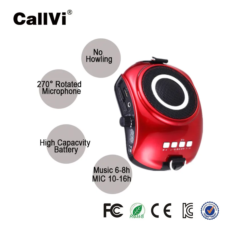 Callvi V-25 Учителя голосовой микрофон перезаряжаемый беспроводной портативный усилитель