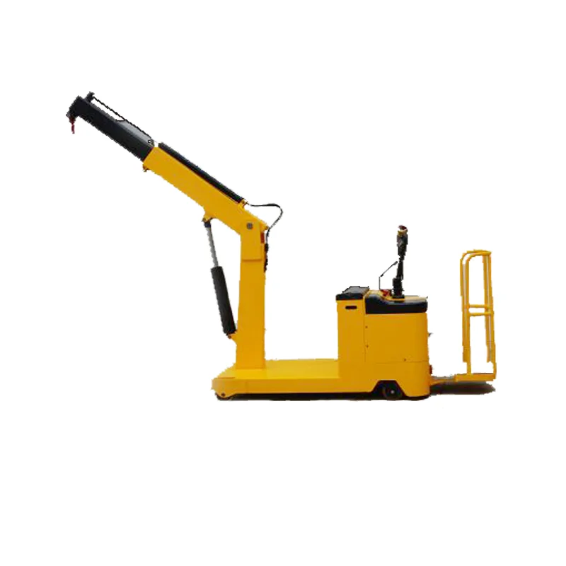 electric powered counter balance floor crane  mini hydraulic no arm rotation battery trolley crane with cheap price