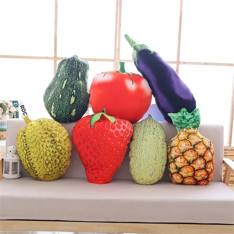 Fashion Simulation Vegetables 3D Strawberry Fruit Home Sofa Decoration Spoof Gift Pillow Cushion