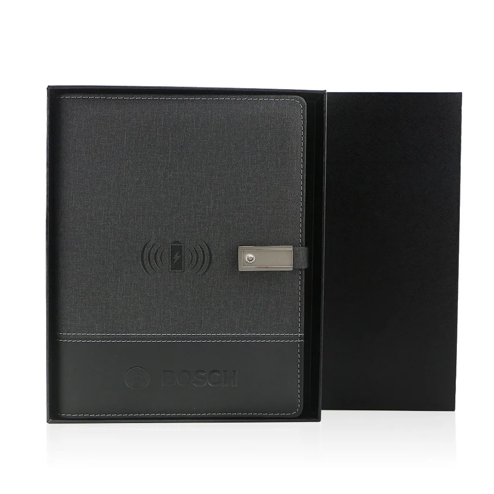 A5 Ruled Pages 8000 Mah Custom Logo Usb  Power Bank Journal Custom Notebook with Power Bank