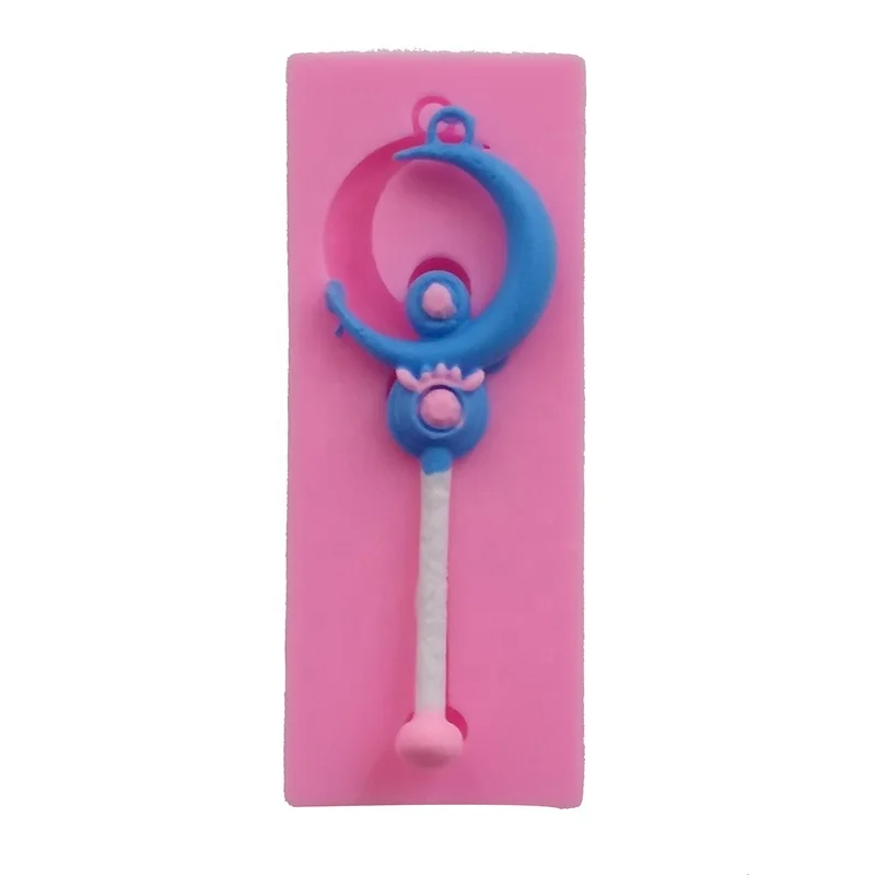 Lovely Moon Magic Wand Shape Cake Decorating Tools Baking Mold Fondant Silicone Mold
