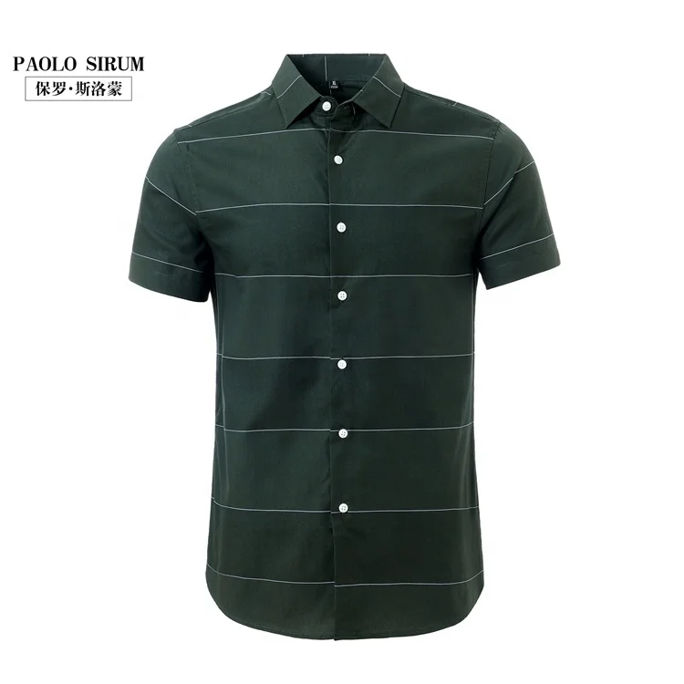 Custom 100% cotton short sleeve chemise homme shirts for men