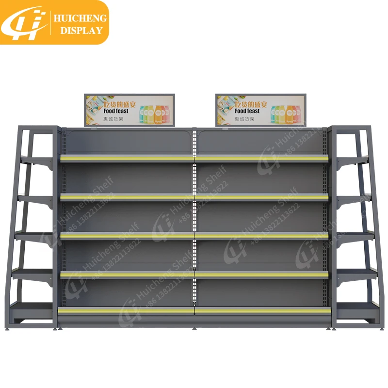 Customized supermarket racks shop gondola store display shelf goods shelving food display stand shelf
