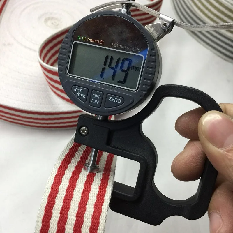 1.5inch width 1.5mm thickness multi color cotton strip ribbon for bag strap