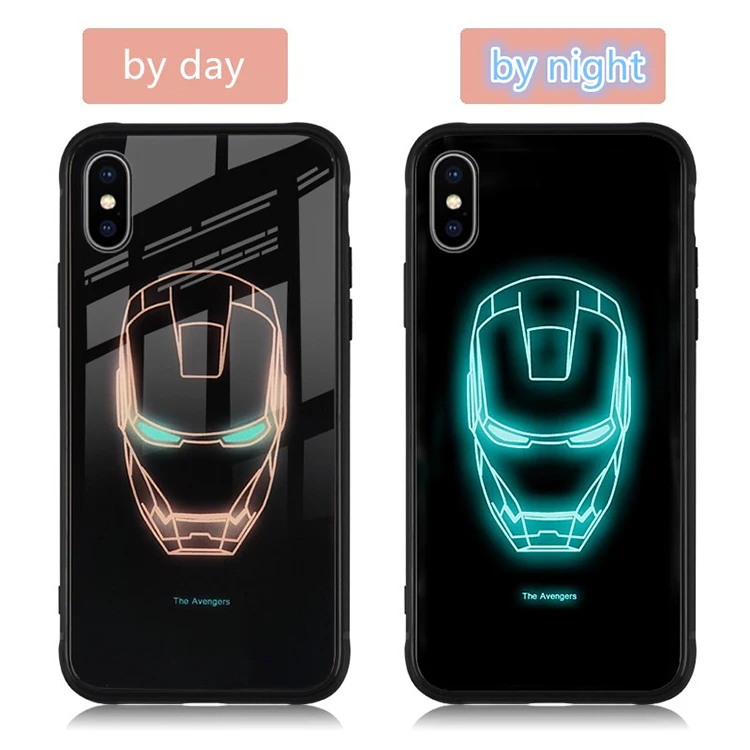 Горячие дизайн закаленное стекло ночник Телефон чехол для iphone 6 6 s 7 8 плюс x xr xs max