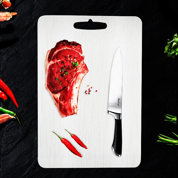 304 Stainless Steel Fruit Cheese Meat Vegetable Chopping Cutting Board for Kitchen