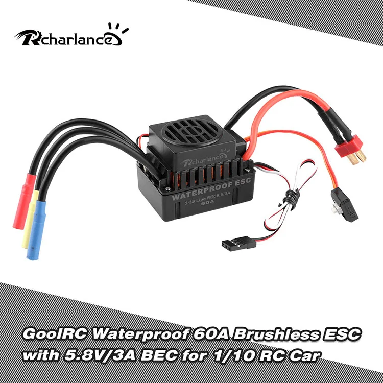 Rcharlance водонепроницаемый 45A 60A бесщеточный ESC электрический регулятор скорости в 5 8 V 3A BEC RC деталь аксессуар