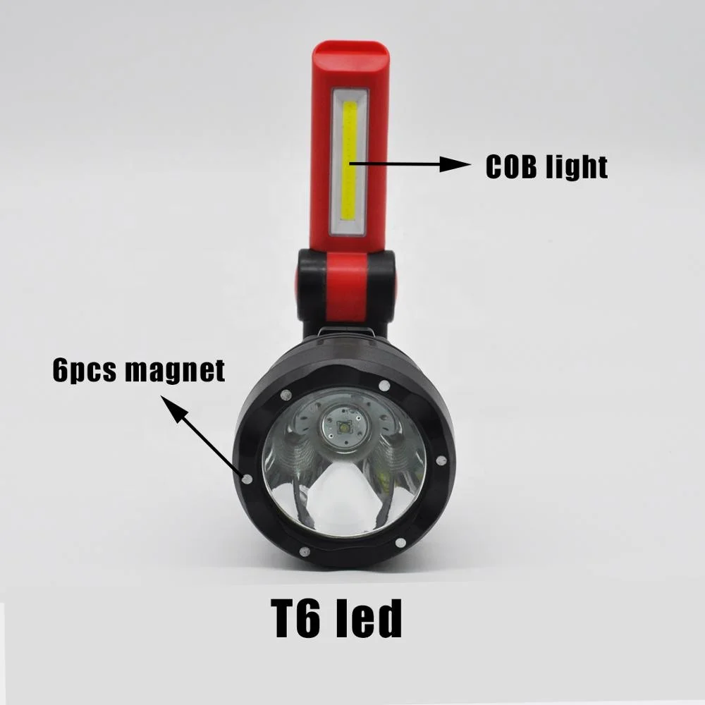 5in1 Portable Searchlight Hunting flashlight Super Bright output Power Bank USB Solar Rechargeable led handheld spotlight